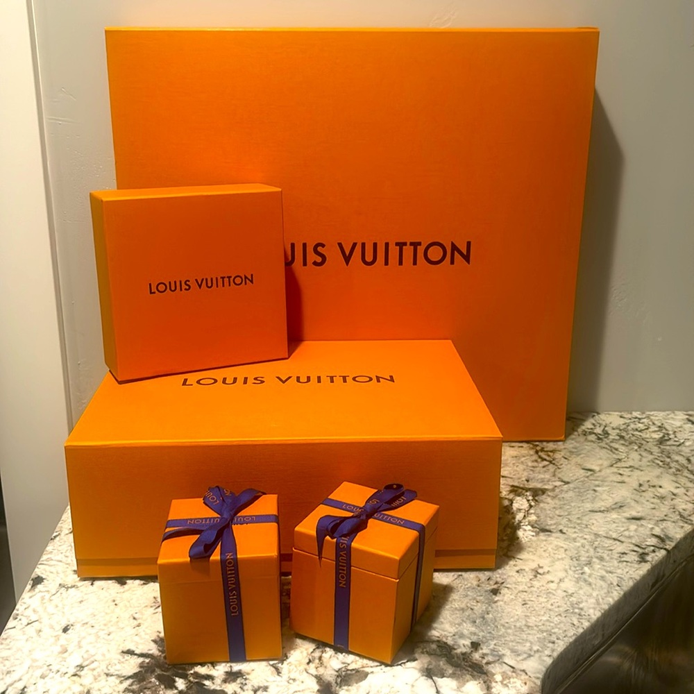 Various Louis Vuitton Bag, Shoe & Jewelry Boxes